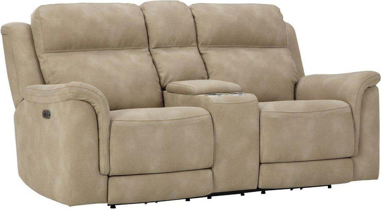Next-Gen Durapella Power Reclining Console Loveseat With Adjustable Headrest In Sand 5930218