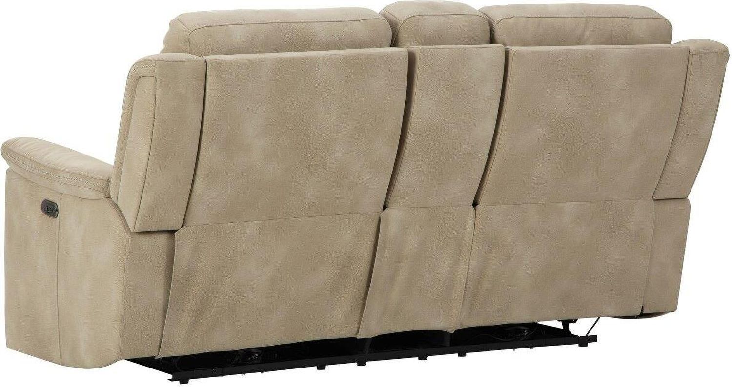 Next-Gen Durapella Power Reclining Console Loveseat With Adjustable Headrest In Sand 5930218