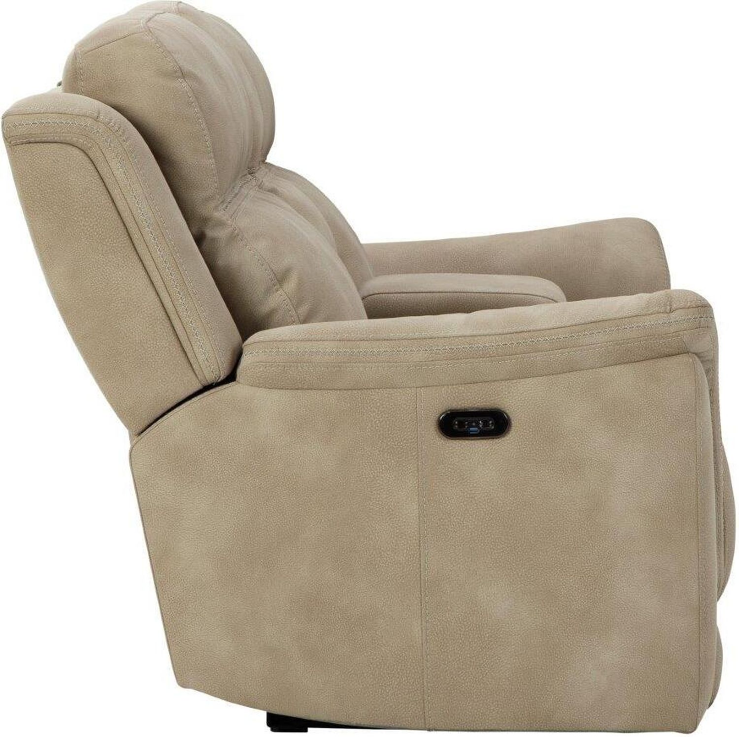 Next-Gen Durapella Power Reclining Console Loveseat With Adjustable Headrest In Sand 5930218