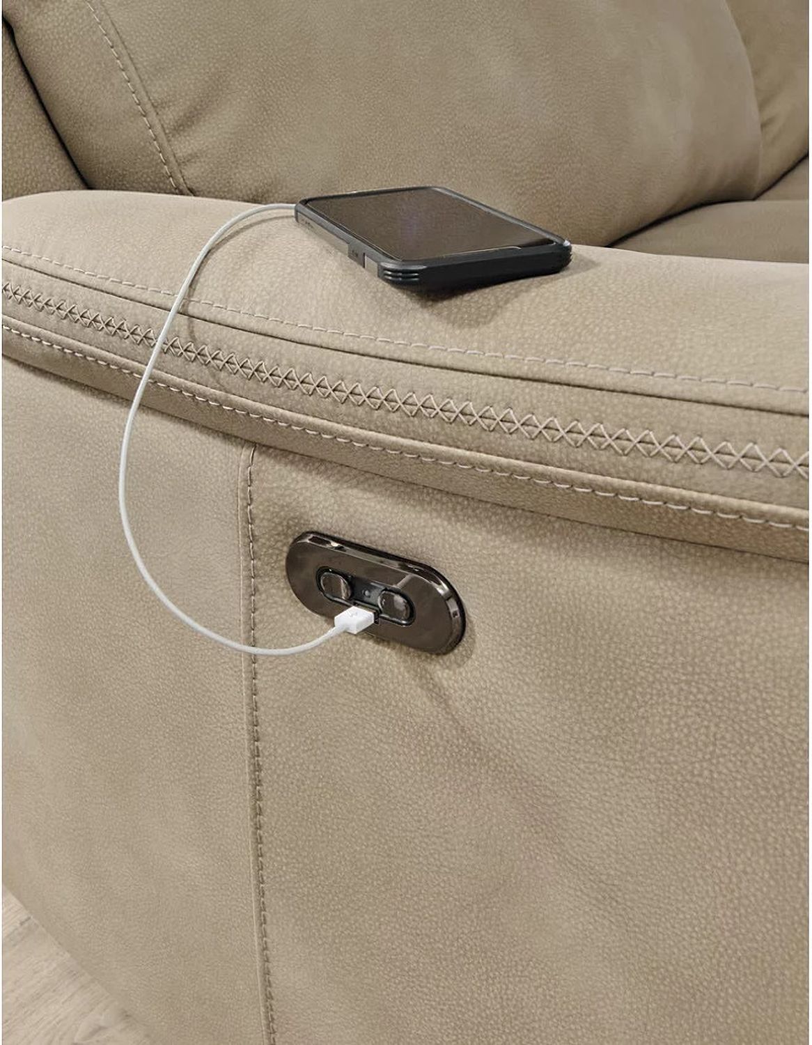 Next-Gen Durapella 2 Seat Power Reclining Sofa Adjustable Headrest In Sand 5930247