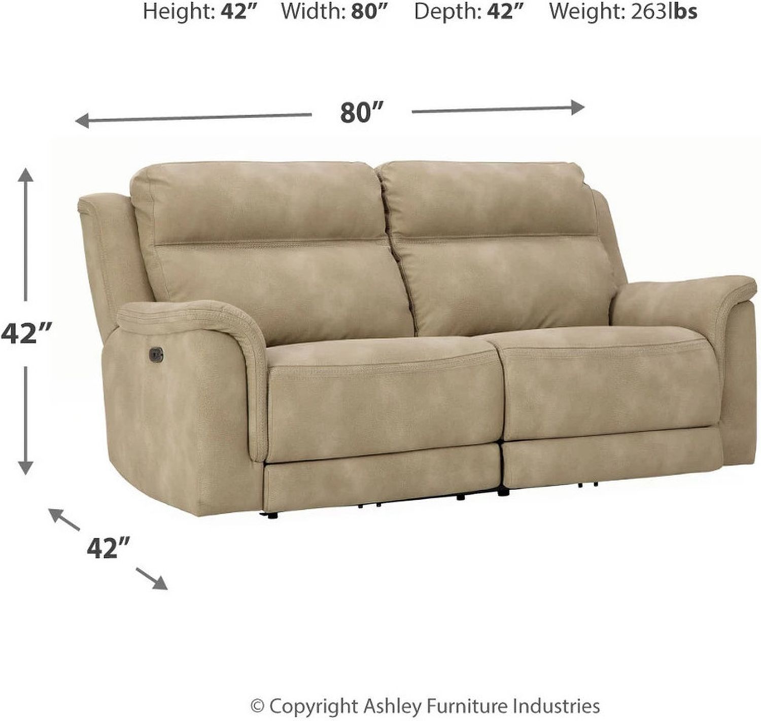 Next-Gen Durapella 2 Seat Power Reclining Sofa Adjustable Headrest In Sand 5930247