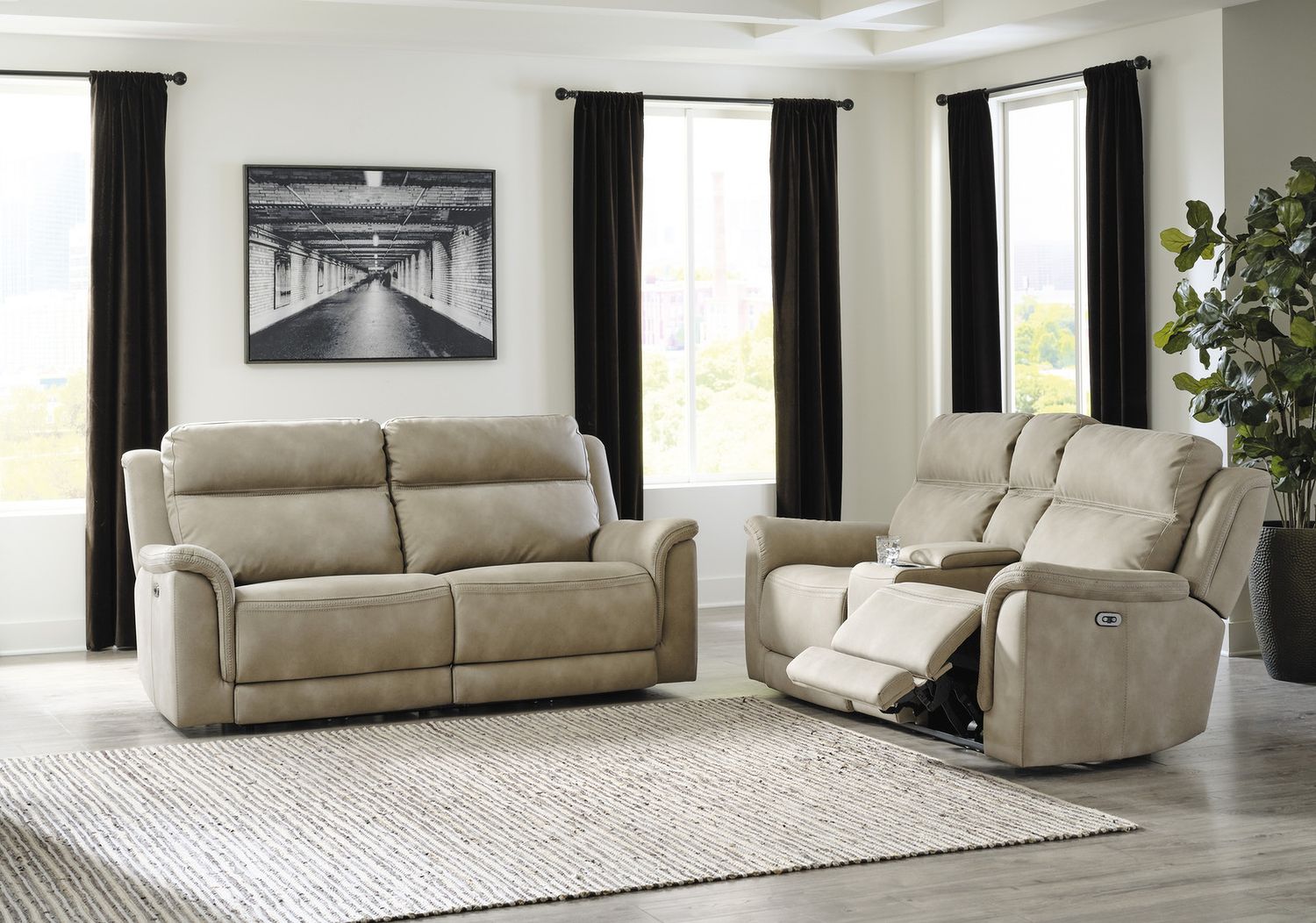 Next-Gen Durapella Power Reclining Living Room Set In Sand 59302U1