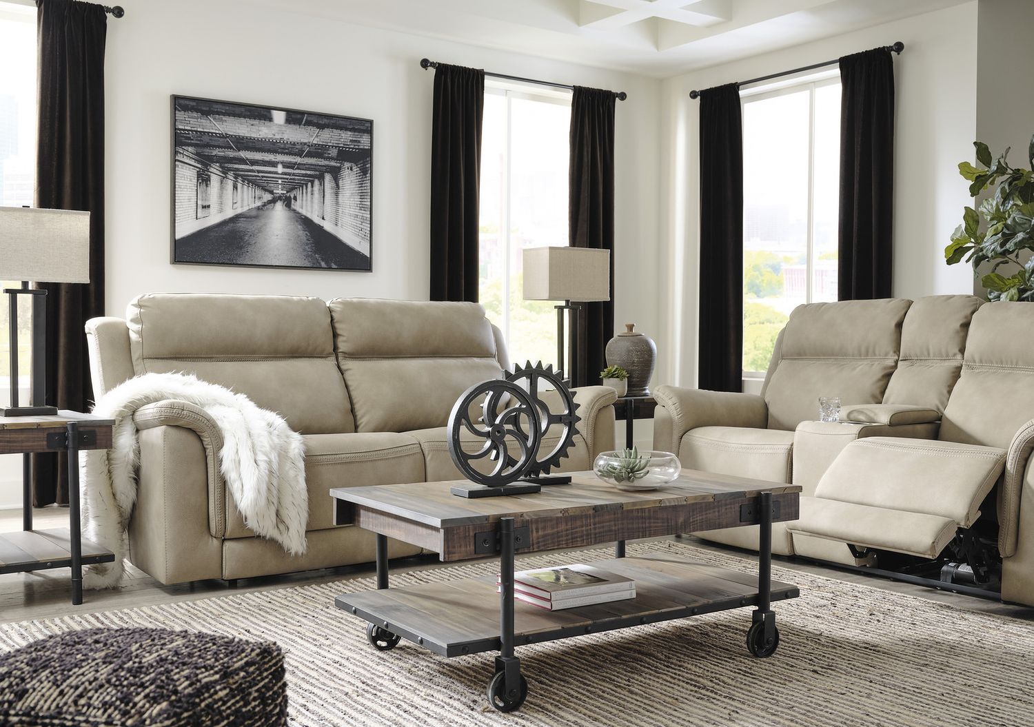 Next-Gen Durapella Power Reclining Living Room Set In Sand 59302U1