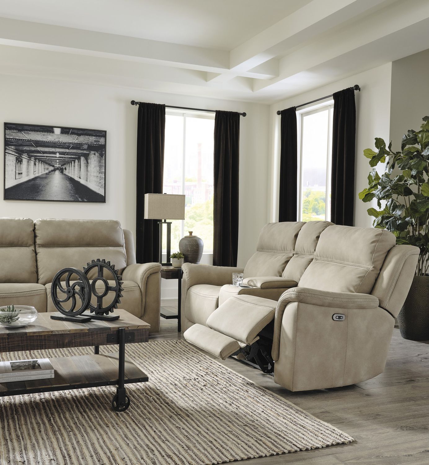 Next-Gen Durapella Power Reclining Living Room Set In Sand 59302U1