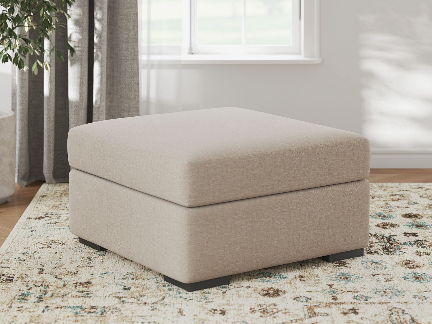 LadyMae Oversized Accent Ottoman In Twill 5940408
