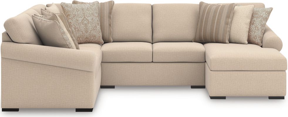 LadyMae 4-Piece Sectional with RAF Chaise In Twill 59404S3