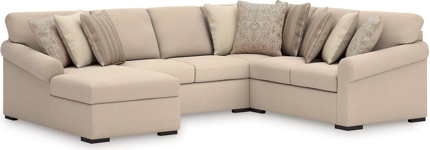 LadyMae 4-Piece Sectional with LAF Chaise In Twill 59404S7