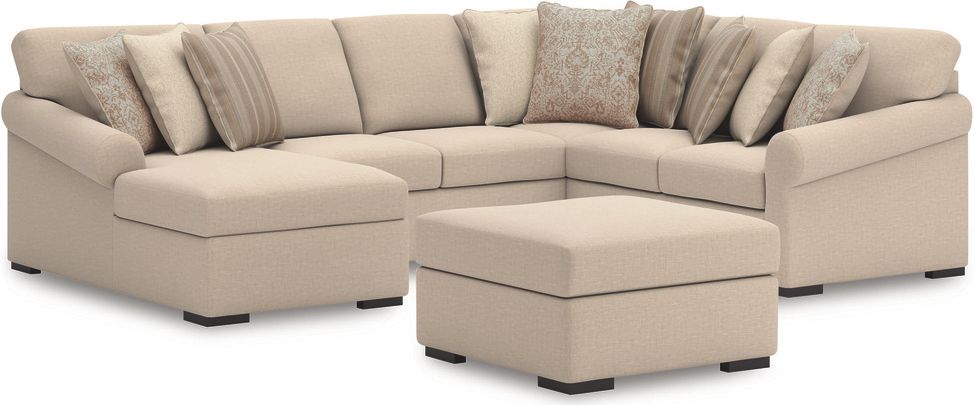 LadyMae 4-Piece Sectional with LAF Chaise In Twill 59404S7