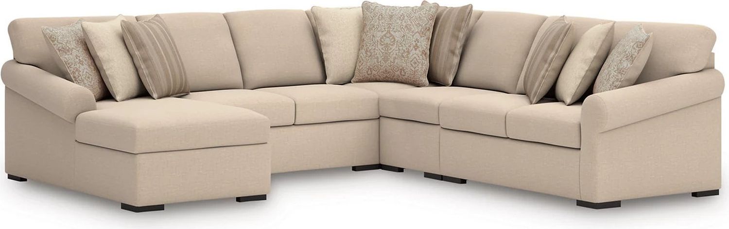 LadyMae 5-Piece Sectional with LAF Chaise In Twill 59404S8
