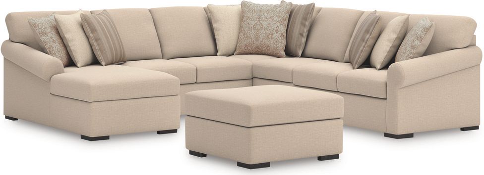 LadyMae 5-Piece Sectional with LAF Chaise In Twill 59404S8