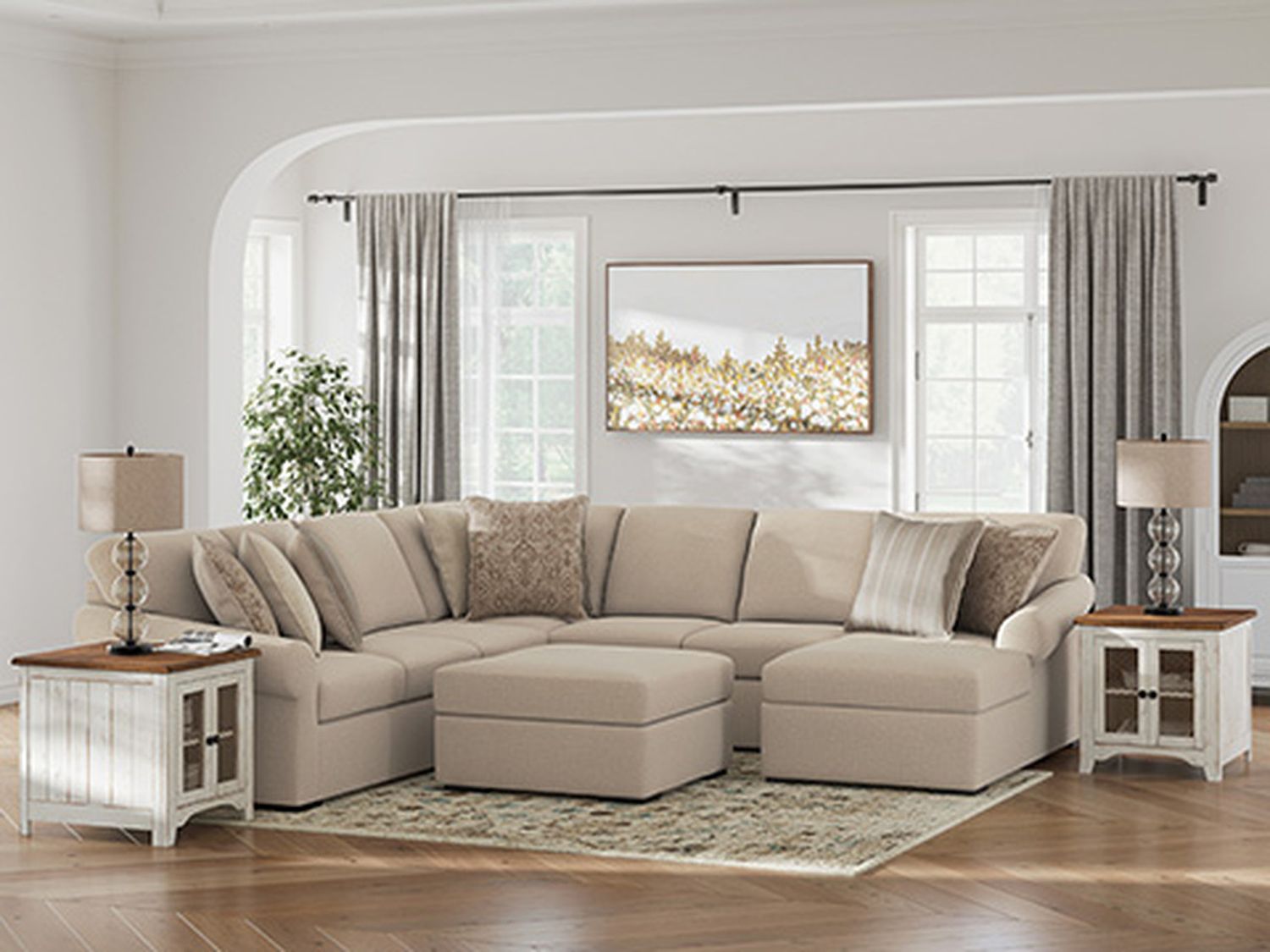 LadyMae 4-Piece Sectional In Twill 59404S9