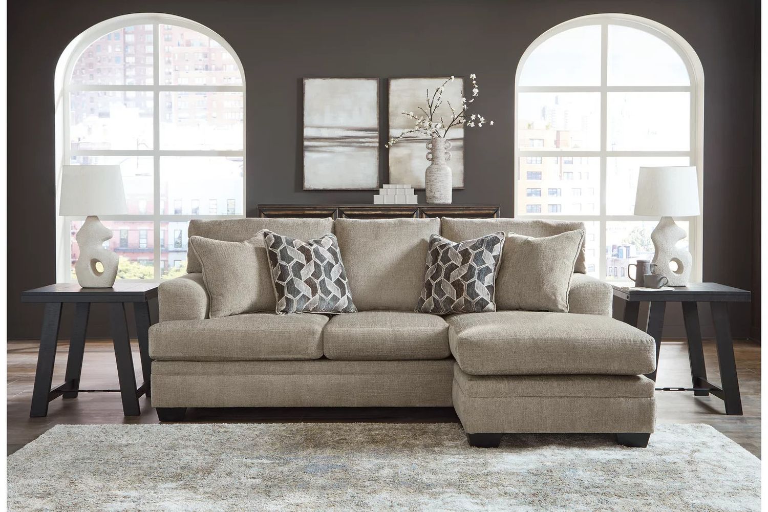 Stonemeade Sofa Chaise In Taupe 5950418