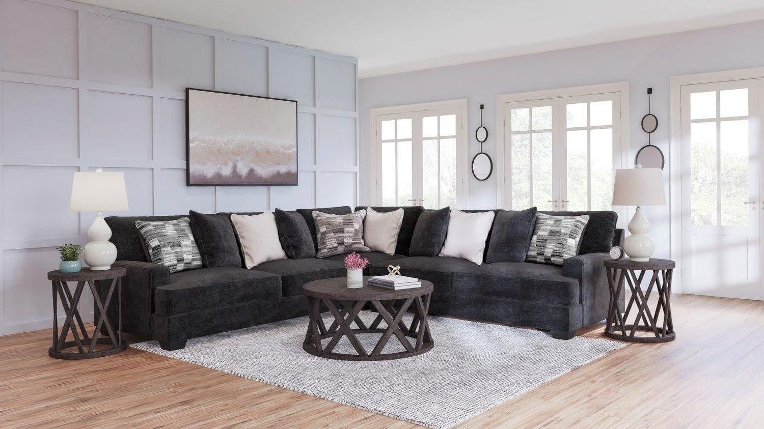 Lavernett 3-Piece Sectional In Charcoal 59603S1