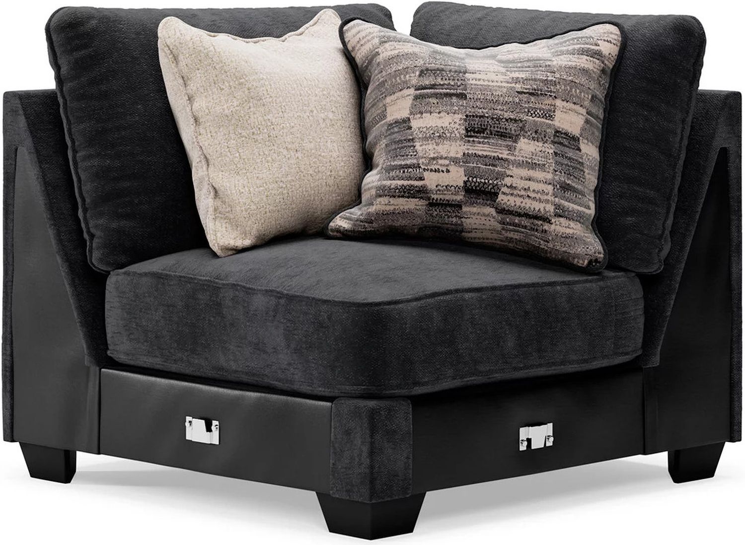 Lavernett 3-Piece Sectional and Oversized Ottoman In Charcoal 59603U3