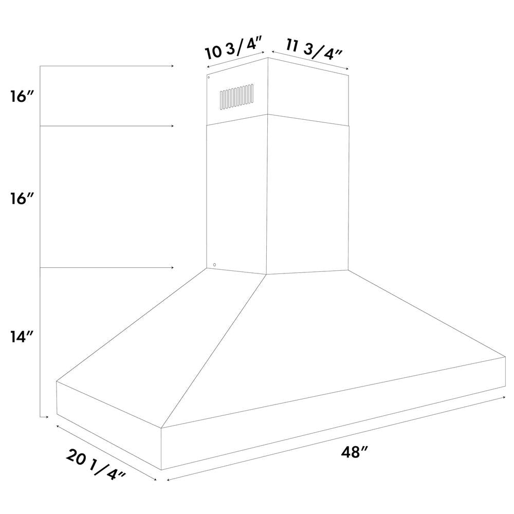 48 In. Professional Convertible Vent Wall Mount Range Hood In Stainless Steel 59748