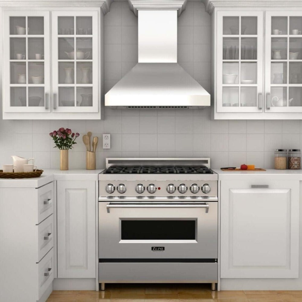 30 In. Professional Convertible Vent Wall Mount Range Hood In Stainless Steel With Crown Molding 597CRN30