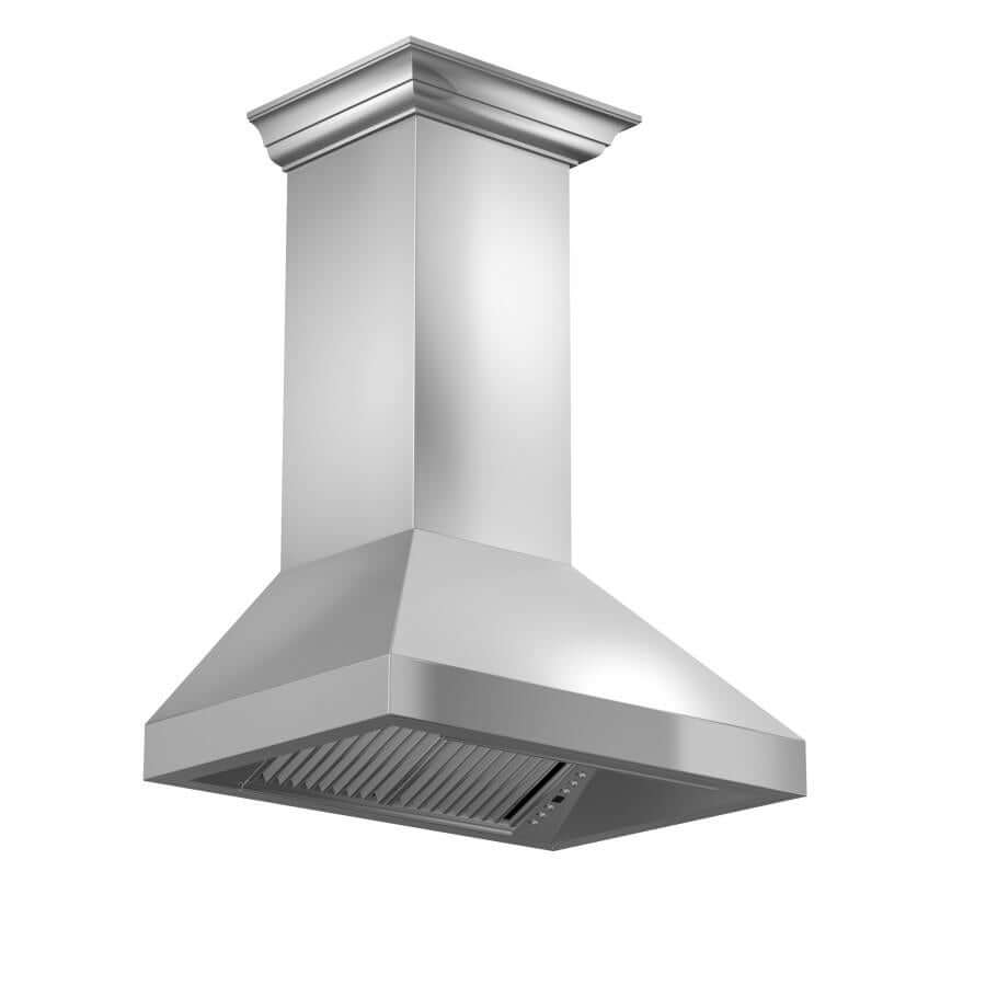 36 In. Professional Convertible Vent Wall Mount Range Hood In Stainless Steel With Crown Molding 597CRN36