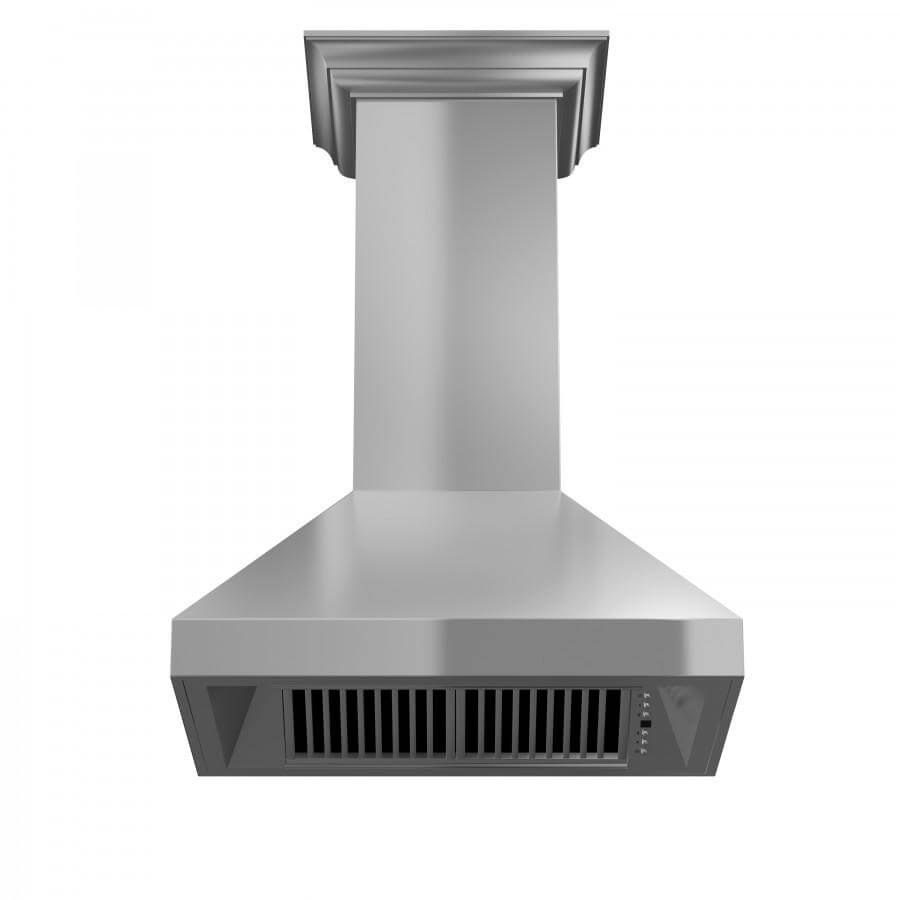 42 In. Professional Convertible Vent Wall Mount Range Hood In Stainless Steel With Crown Molding 597CRN42