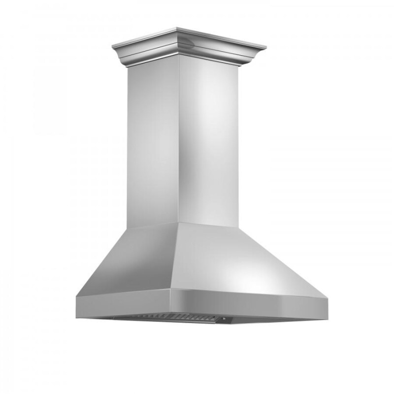 ZLINE Professional Convertible Vent Wall Mount Range Hood with Crown Molding (597CRN) - 48 Inch Stainless Steel 597CRN48 Picture 1