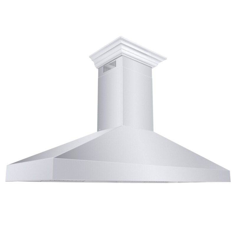 Professional Convertible Vent Wall Mount Range Hood with Crown Molding (597CRN) - 60 Inch 597CRN60