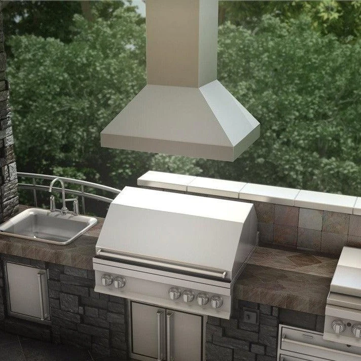 ZLINE 36 in. Ducted Island Mount Range Hood in Outdoor Approved Stainless Steel (597i-304-36) 597I30436
