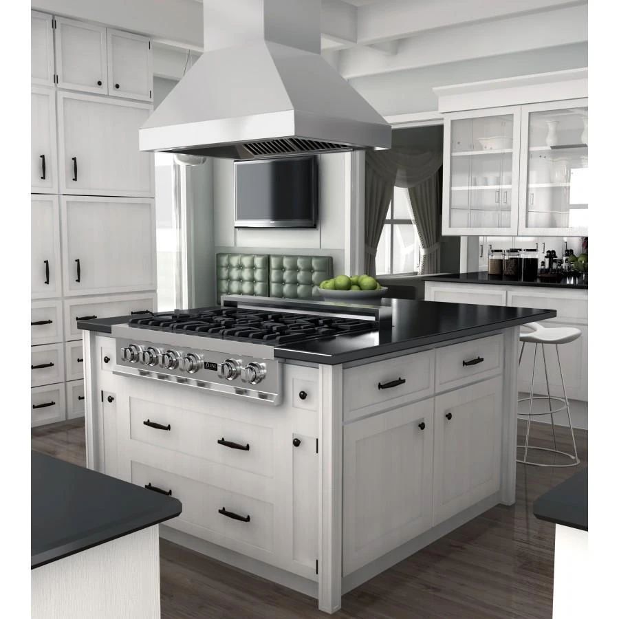 ZLINE 36 in. Ducted Island Mount Range Hood in Outdoor Approved Stainless Steel (597i-304-36) 597I30436
