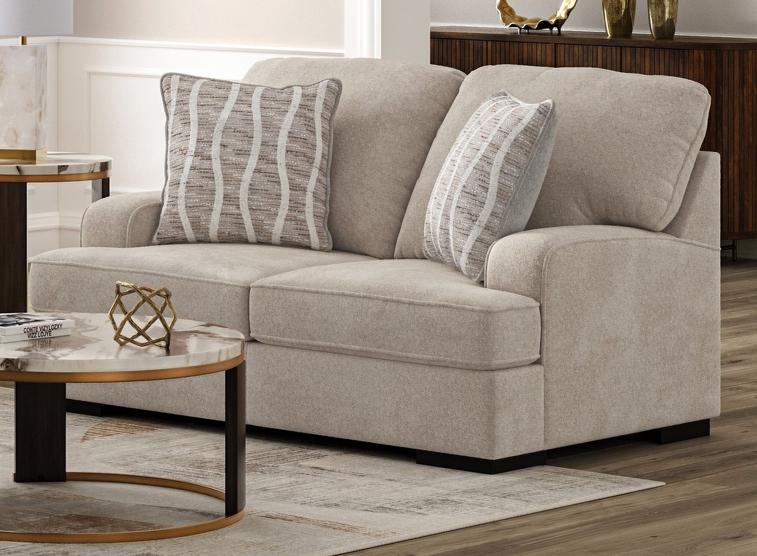 High Profile Loveseat In Taupe 5990235