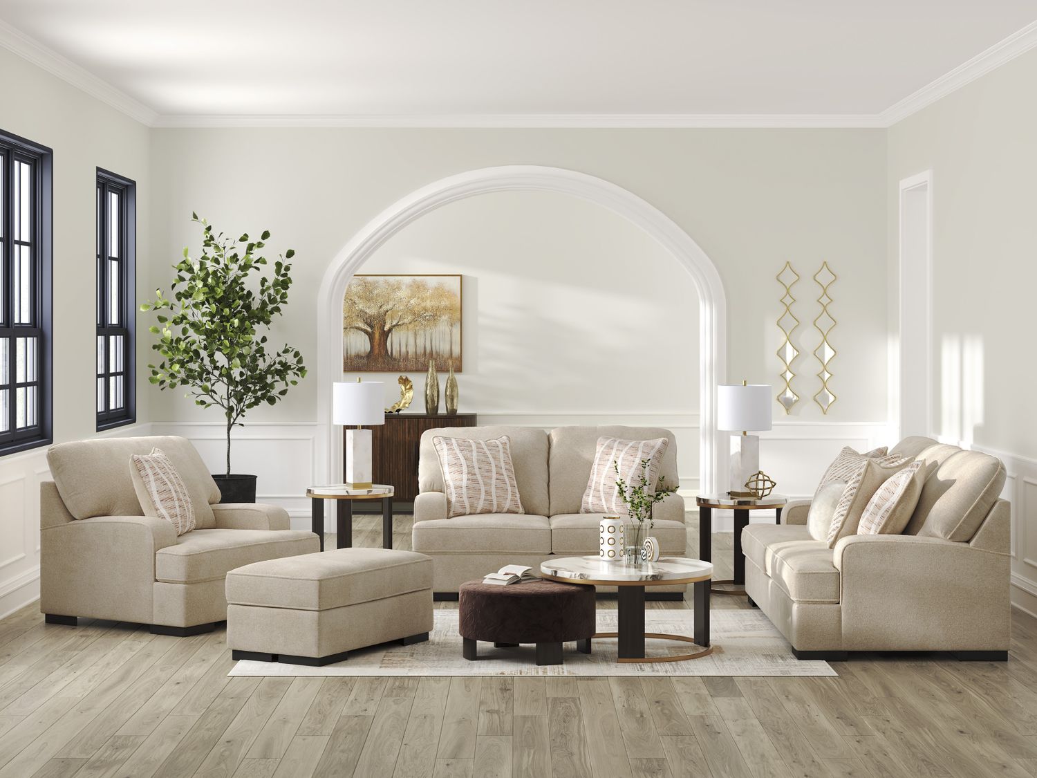 High Profile Loveseat In Taupe 5990235