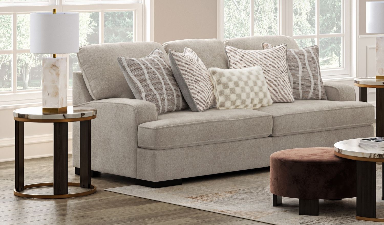 High Profile Sofa In Taupe 5990238