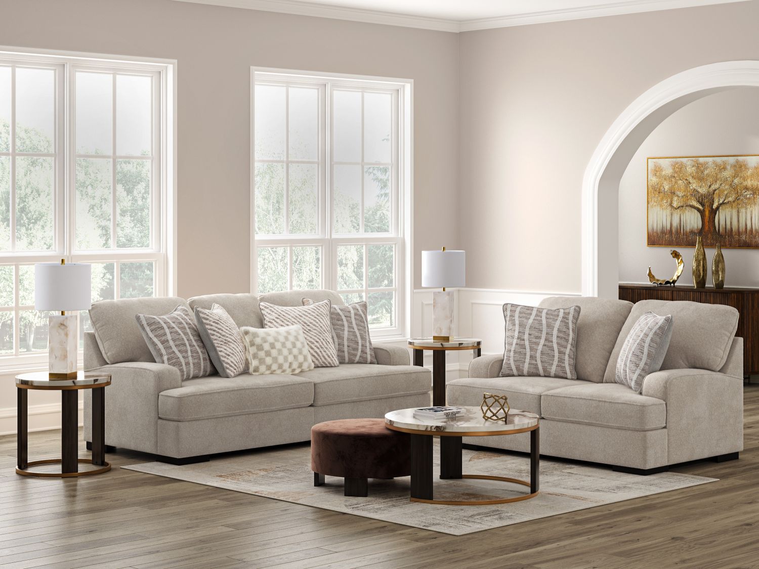 High Profile Sofa In Taupe 5990238