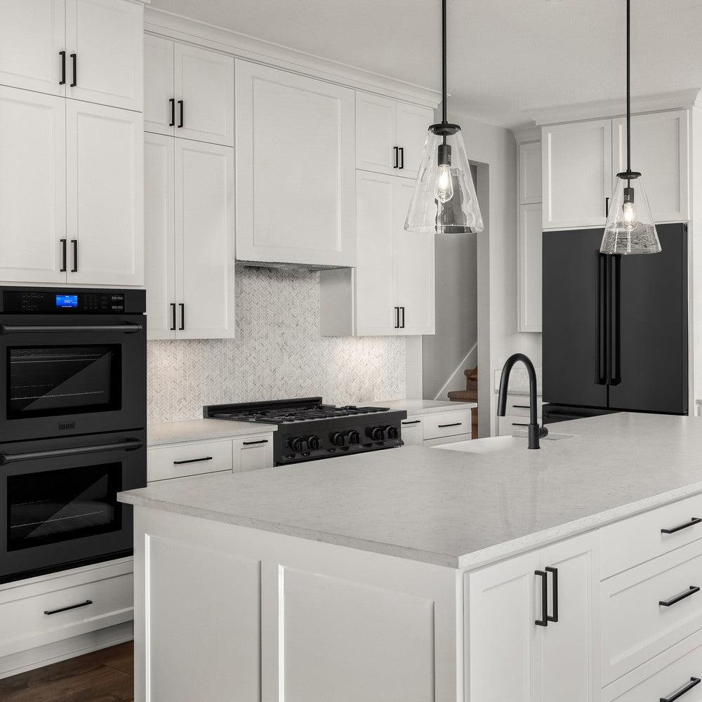 Kitchen Package with Black Stainless Steel Refrigerator, 36 in. Dual Fuel Range, 36 in. Range Hood, Microwave Drawer, and 24 in. Tall Tub Dishwasher 5KPRRABRH36MWDWV