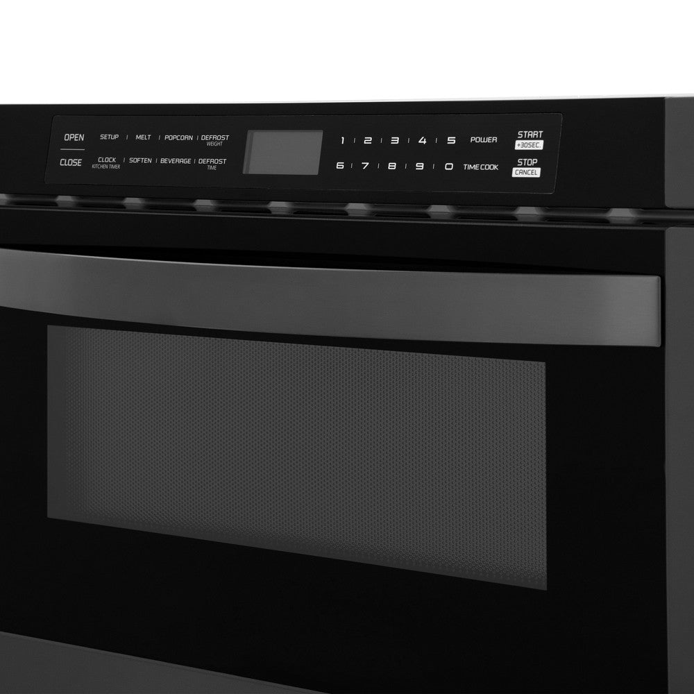 Kitchen Package with Black Stainless Steel Refrigerator, 36 in. Dual Fuel Range, 36 in. Range Hood, Microwave Drawer, and 24 in. Tall Tub Dishwasher 5KPRRABRH36MWDWV