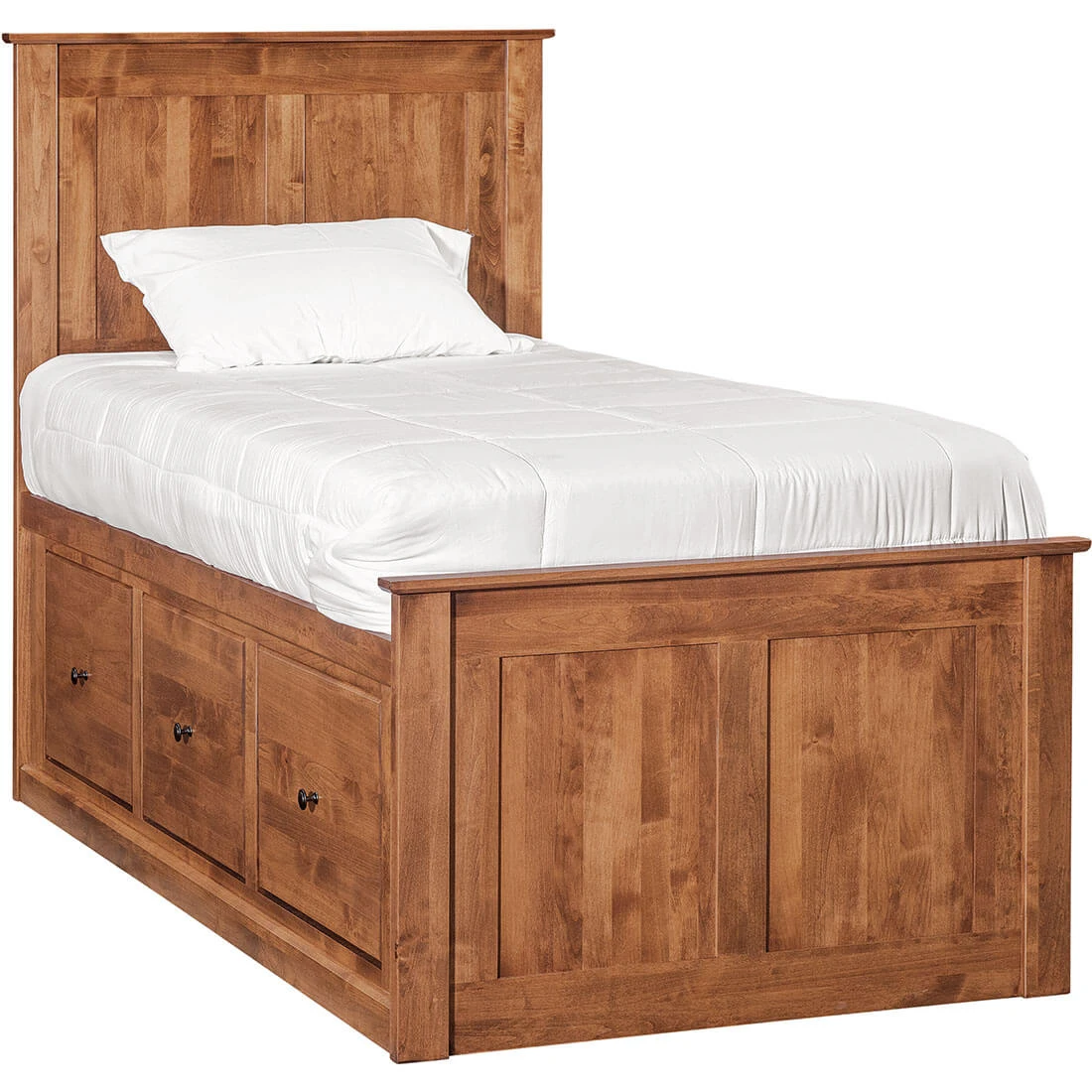 Shaker Chest Bed Shaker Twin Chest Bed - Tall 6 Drawer / 3 Drawer Pedestal & Raised Panel HB / FB - 60112 60112