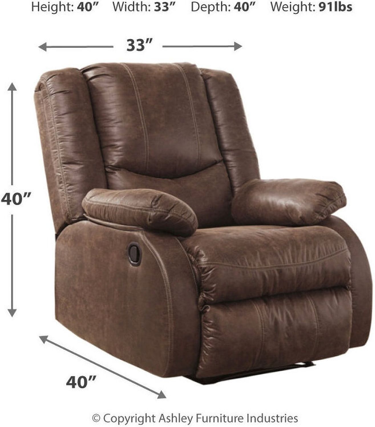 Bladewood Coffee Zero Wall Recliner 6030529