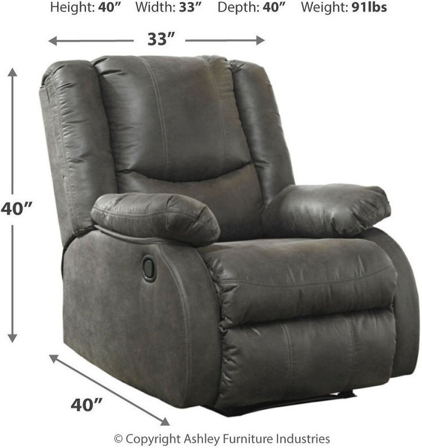 Bladewood Slate Zero Wall Recliner 6030629