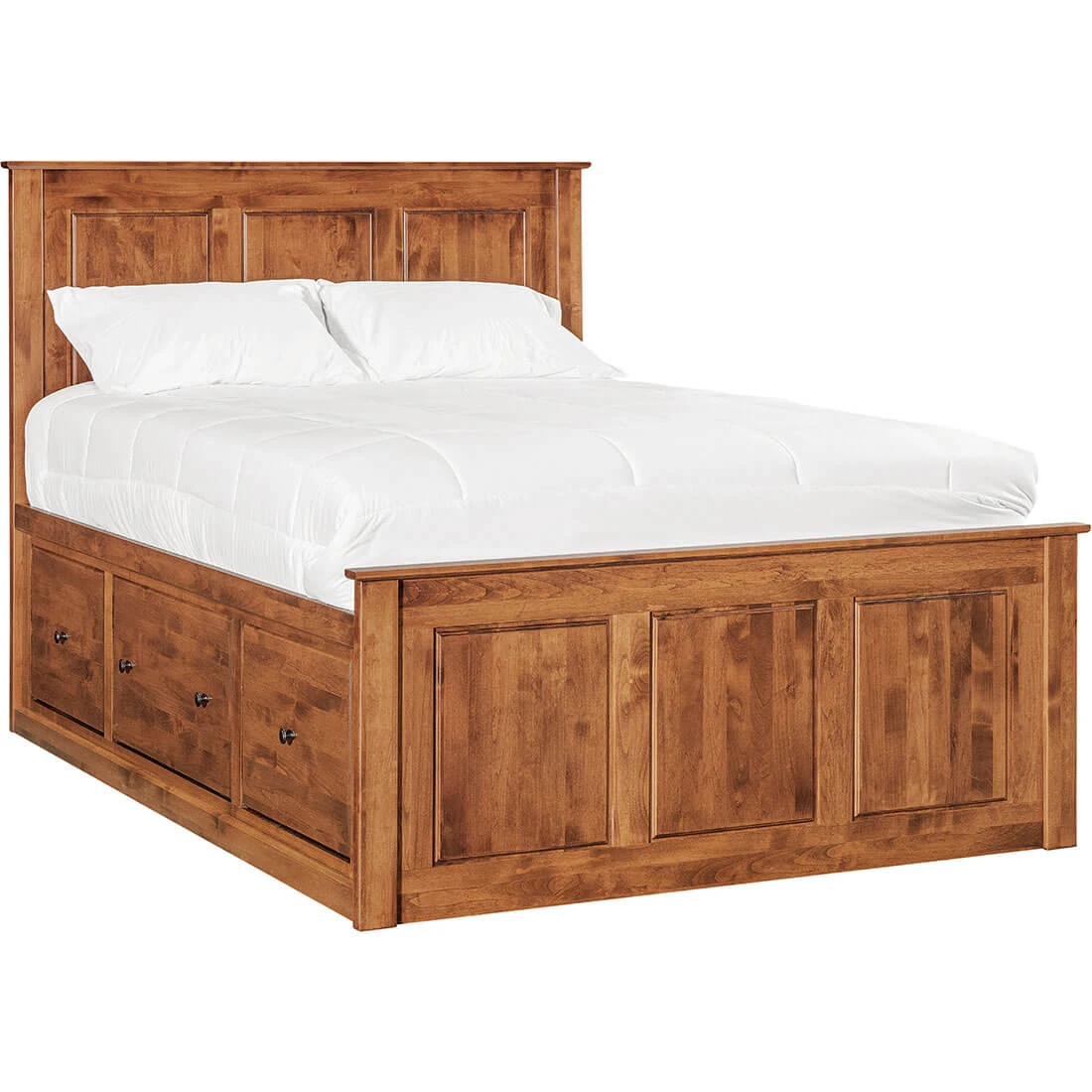 Shaker Chest Bed Shaker Queen Chest Bed - Tall 6 Drawer / 3 Drawer Pedestal & Raised Panel HB / FB - 60312 60312