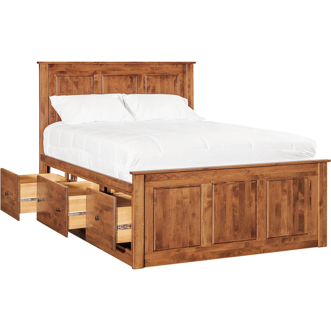 Shaker Chest Bed Shaker Queen Chest Bed - Tall 6 Drawer / 3 Drawer Pedestal & Raised Panel HB / FB - 60312 60312