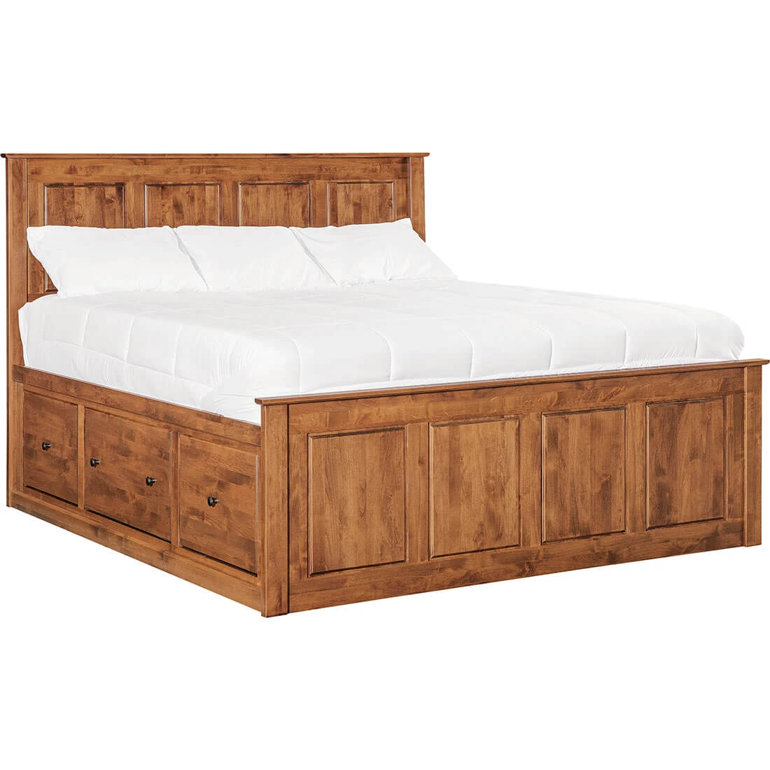 Shaker Chest Bed Shaker King Chest Bed - Tall 6 Drawer / 3 Drawer Pedestal & Raised Panel HB / FB - 60470 60470