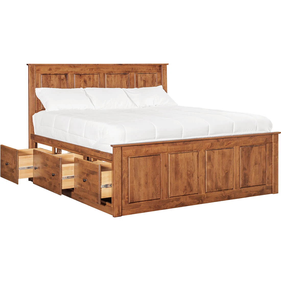 Shaker Chest Bed Shaker King Chest Bed - Tall 6 Drawer / 3 Drawer Pedestal & Raised Panel HB / FB - 60470 60470