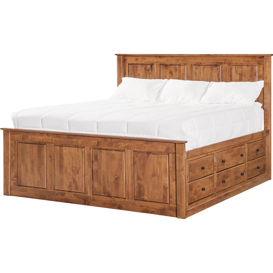 Shaker Chest Bed Shaker King Chest Bed - Tall 6 Drawer / 3 Drawer Pedestal & Raised Panel HB / FB - 60470 60470