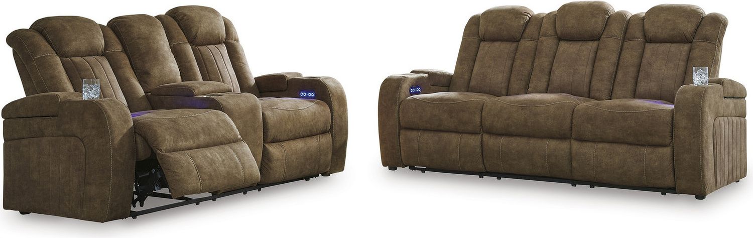 Wolfridge Brindle Power Recliner Sofa with Adjustable Headrest 6070315