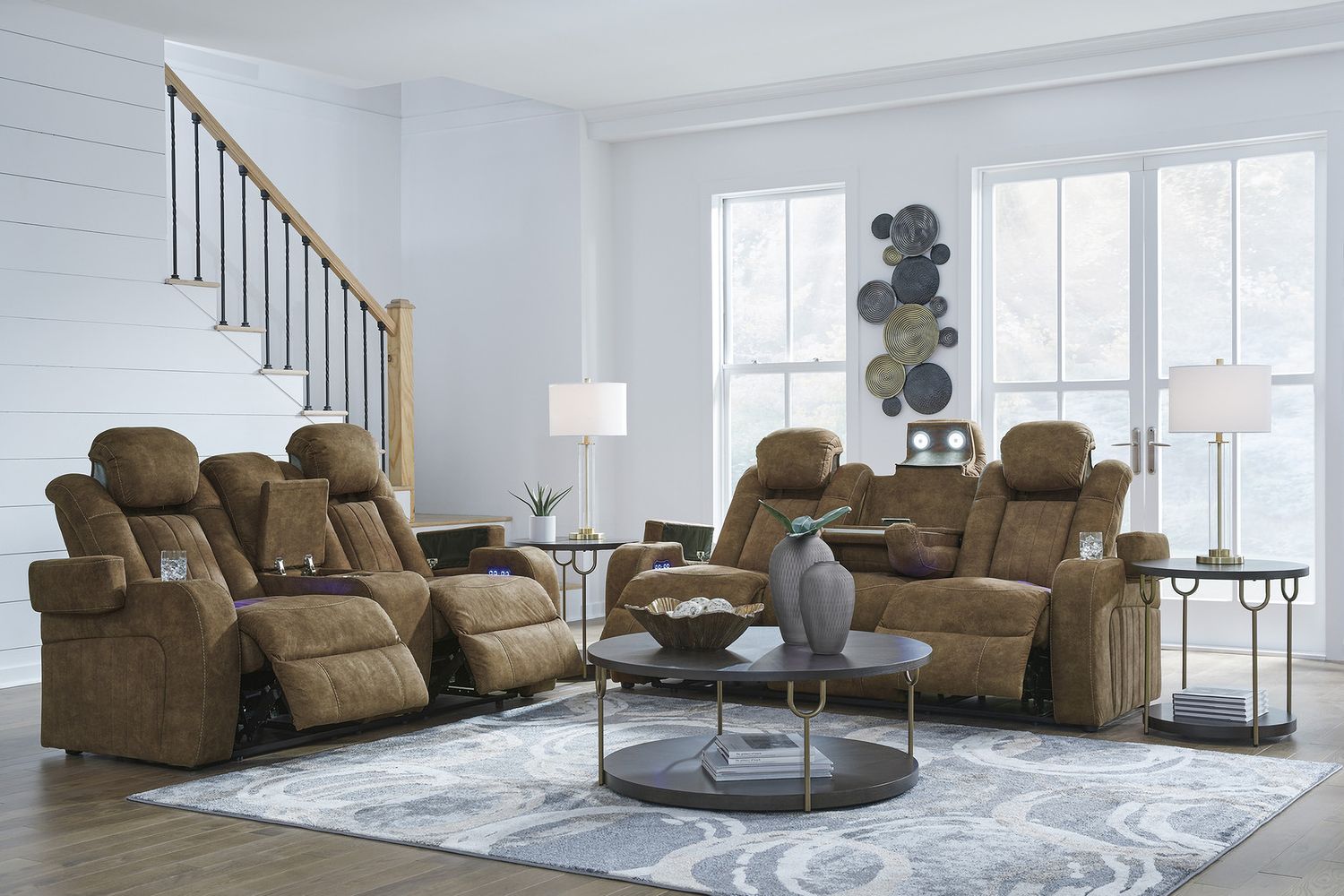 Wolfridge Brindle Power Recliner Sofa with Adjustable Headrest 6070315