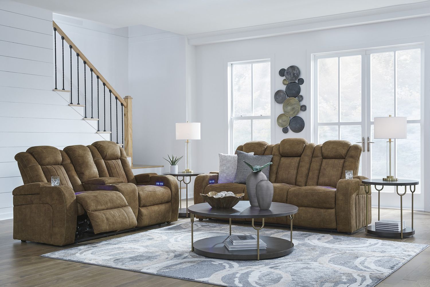 Wolfridge Brindle Power Recliner Sofa with Adjustable Headrest 6070315