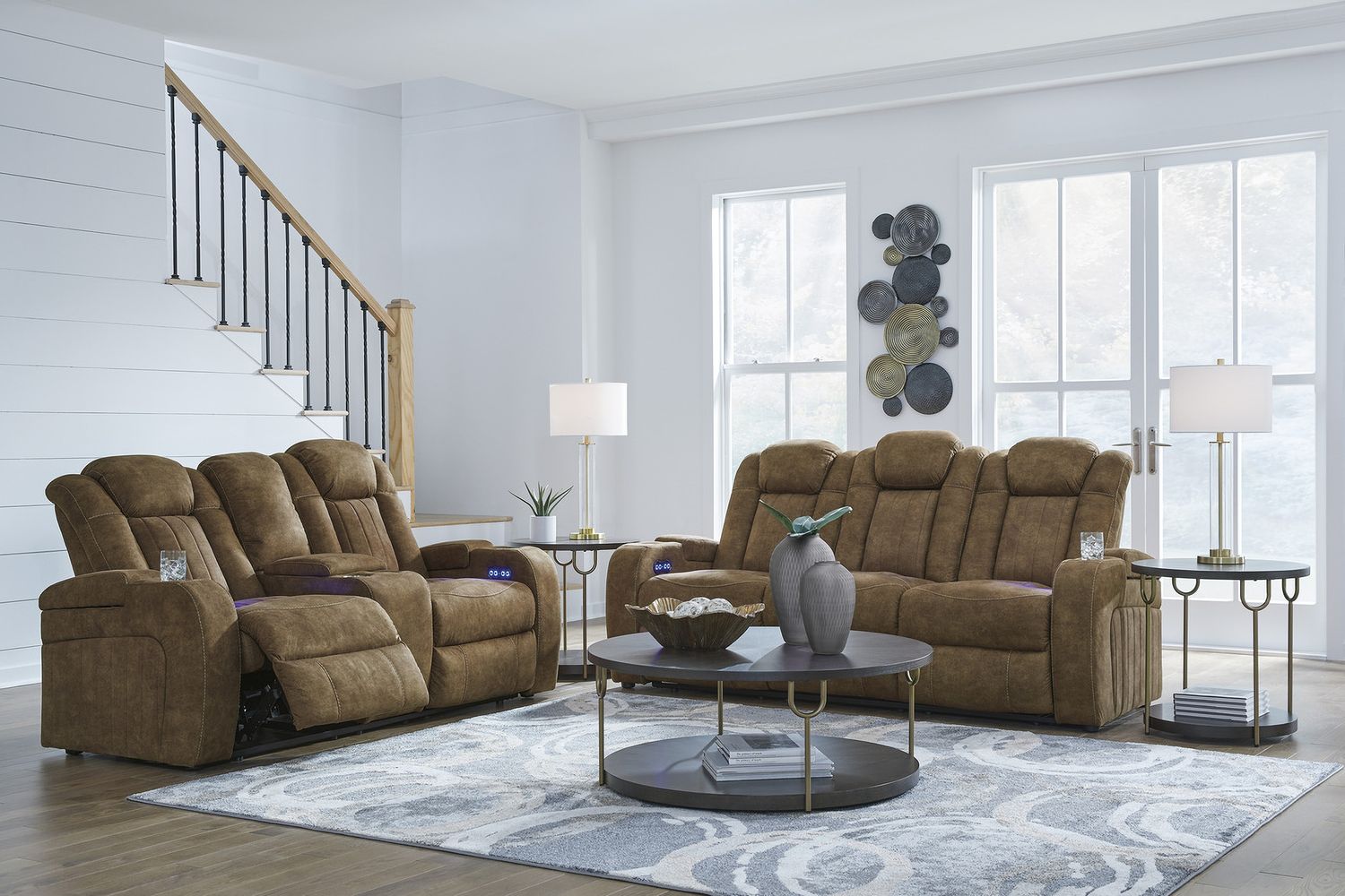 Wolfridge Brindle Power Recliner Sofa with Adjustable Headrest 6070315