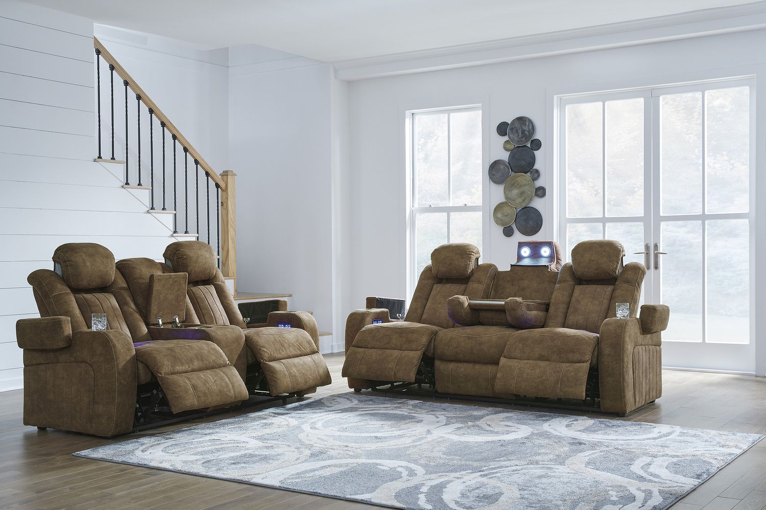 Wolfridge Brindle Power Recliner Sofa with Adjustable Headrest 6070315
