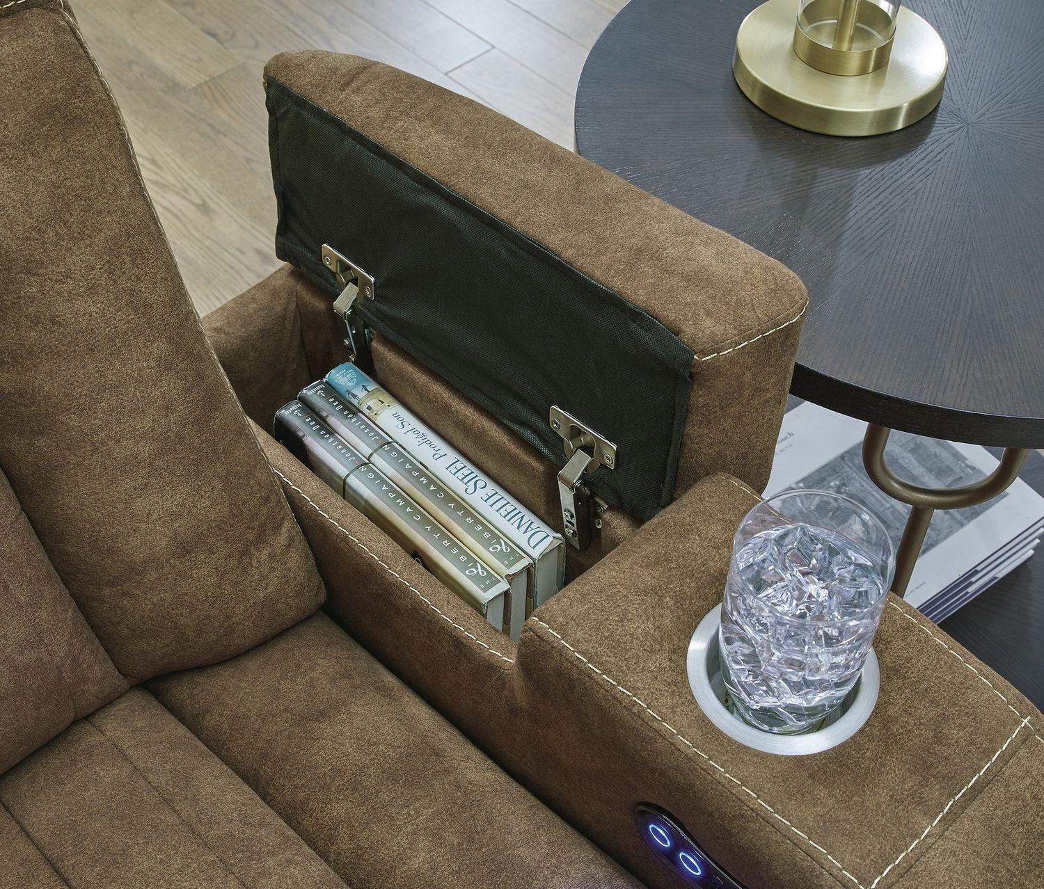Wolfridge Brindle Power Recliner Sofa with Adjustable Headrest 6070315