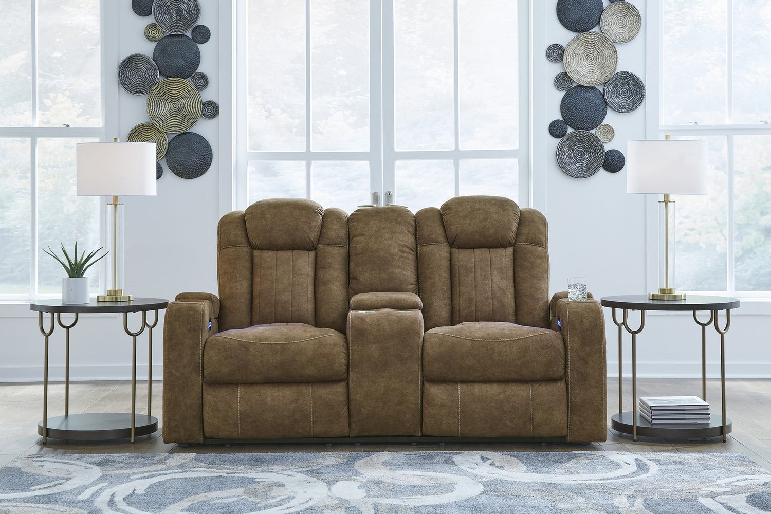 Wolfridge Brindle Power Recliner Loveseat With Adjustable Headrest 6070318