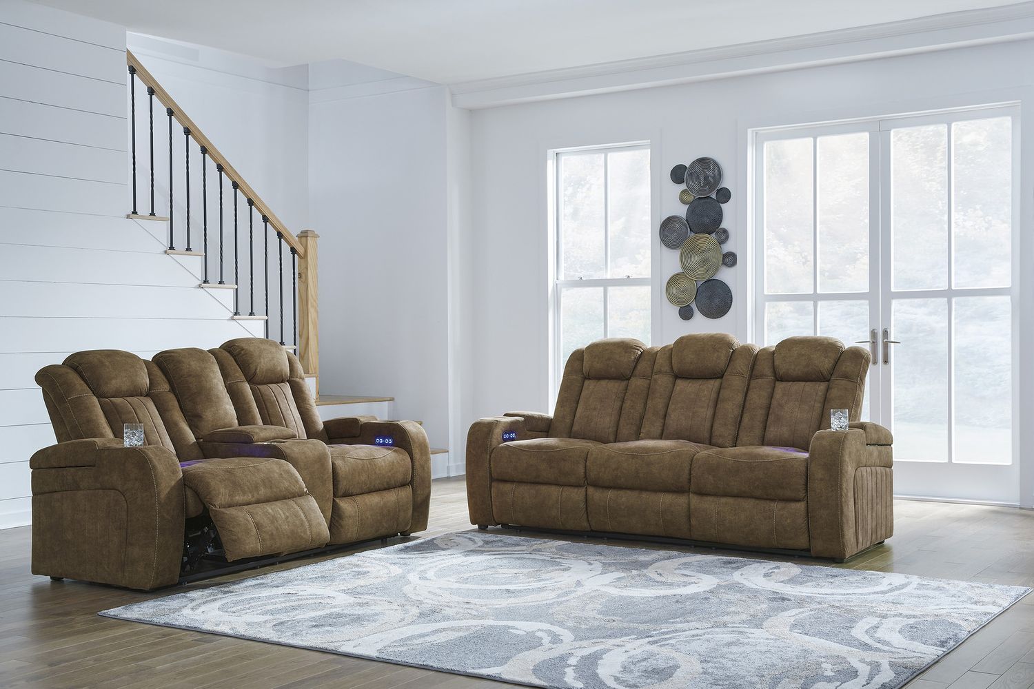 Wolfridge Brindle Power Recliner Loveseat With Adjustable Headrest 6070318