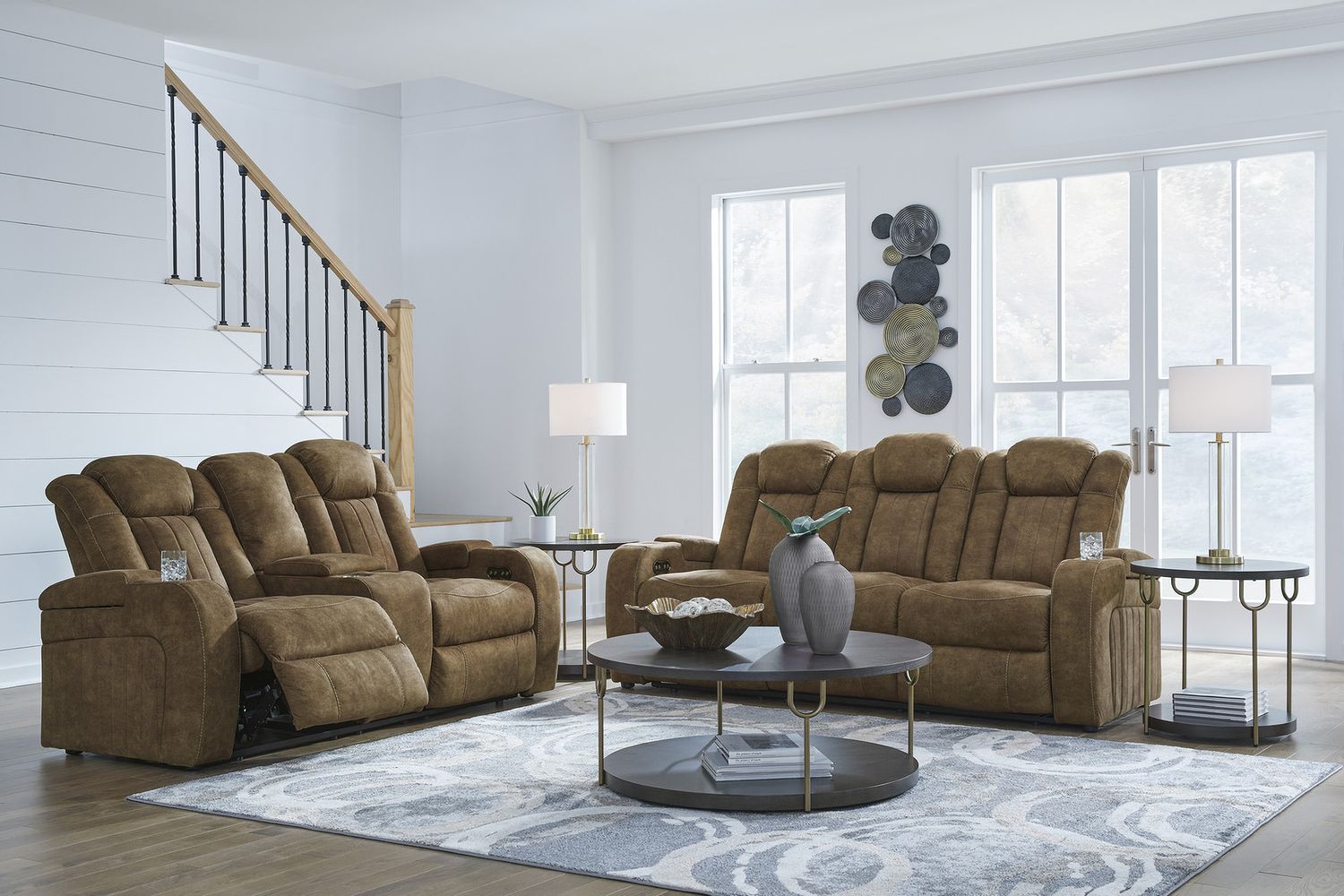 Wolfridge Brindle Power Recliner Loveseat With Adjustable Headrest 6070318