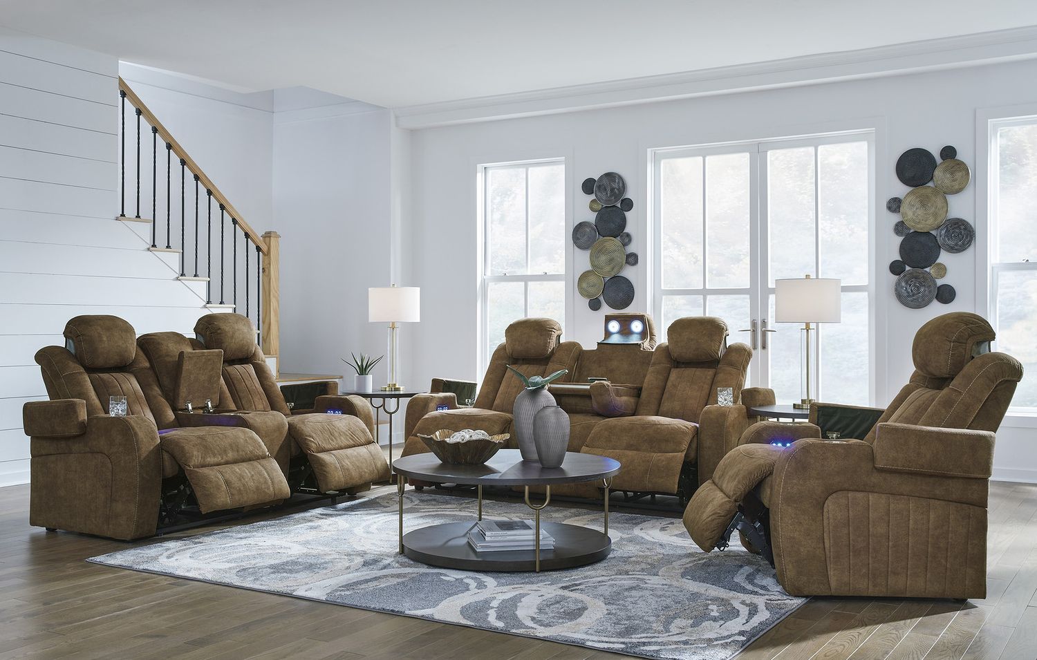 Wolfridge Brindle Power Recliner Loveseat With Adjustable Headrest 6070318